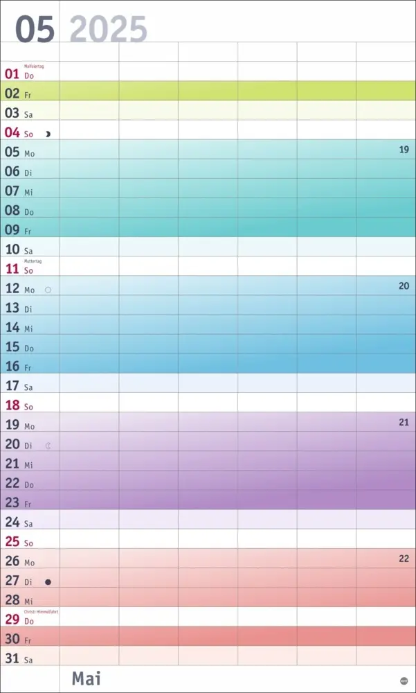 Bild: 9783756406036 | Bunte Wochen Familienplaner XL 2025 | Kalender | Spiralbindung | 2025