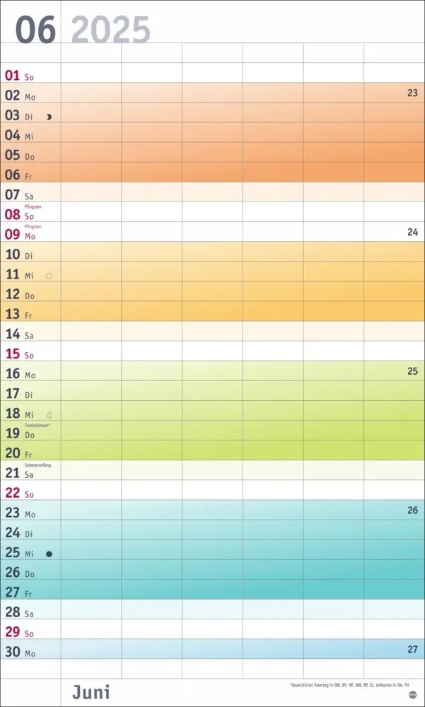 Bild: 9783756406036 | Bunte Wochen Familienplaner XL 2025 | Kalender | Spiralbindung | 2025