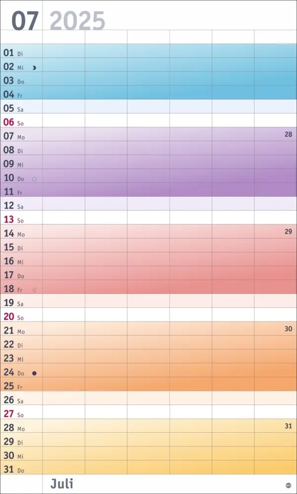Bild: 9783756406036 | Bunte Wochen Familienplaner XL 2025 | Kalender | Spiralbindung | 2025