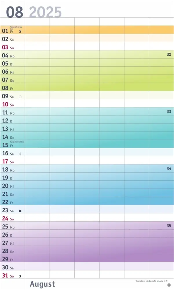 Bild: 9783756406036 | Bunte Wochen Familienplaner XL 2025 | Kalender | Spiralbindung | 2025