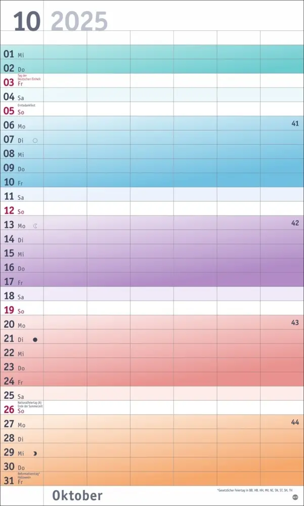 Bild: 9783756406036 | Bunte Wochen Familienplaner XL 2025 | Kalender | Spiralbindung | 2025