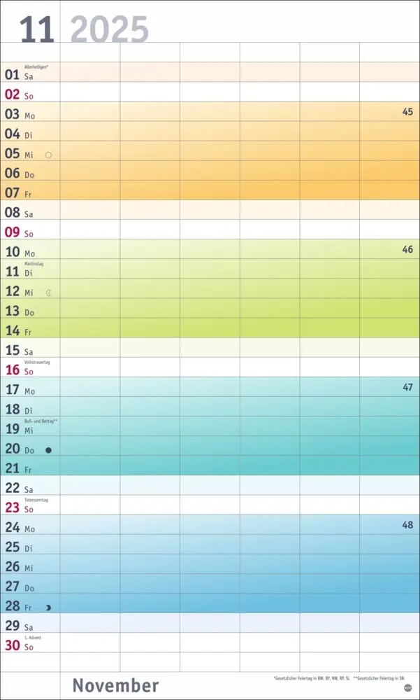 Bild: 9783756406036 | Bunte Wochen Familienplaner XL 2025 | Kalender | Spiralbindung | 2025