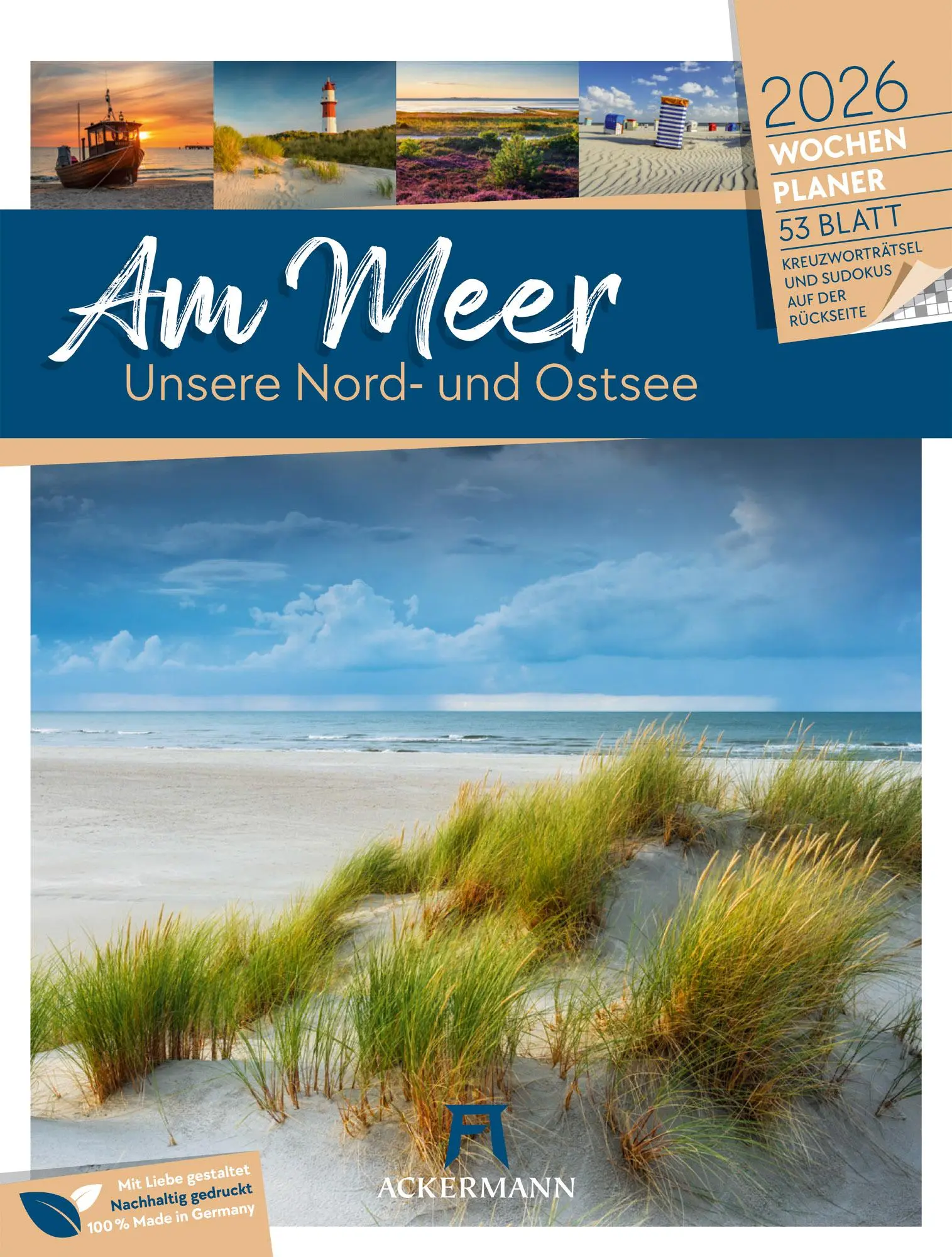 Cover: 9783838436036 | Am Meer - Wochenplaner Kalender 2026 | Ackermann Kunstverlag GmbH