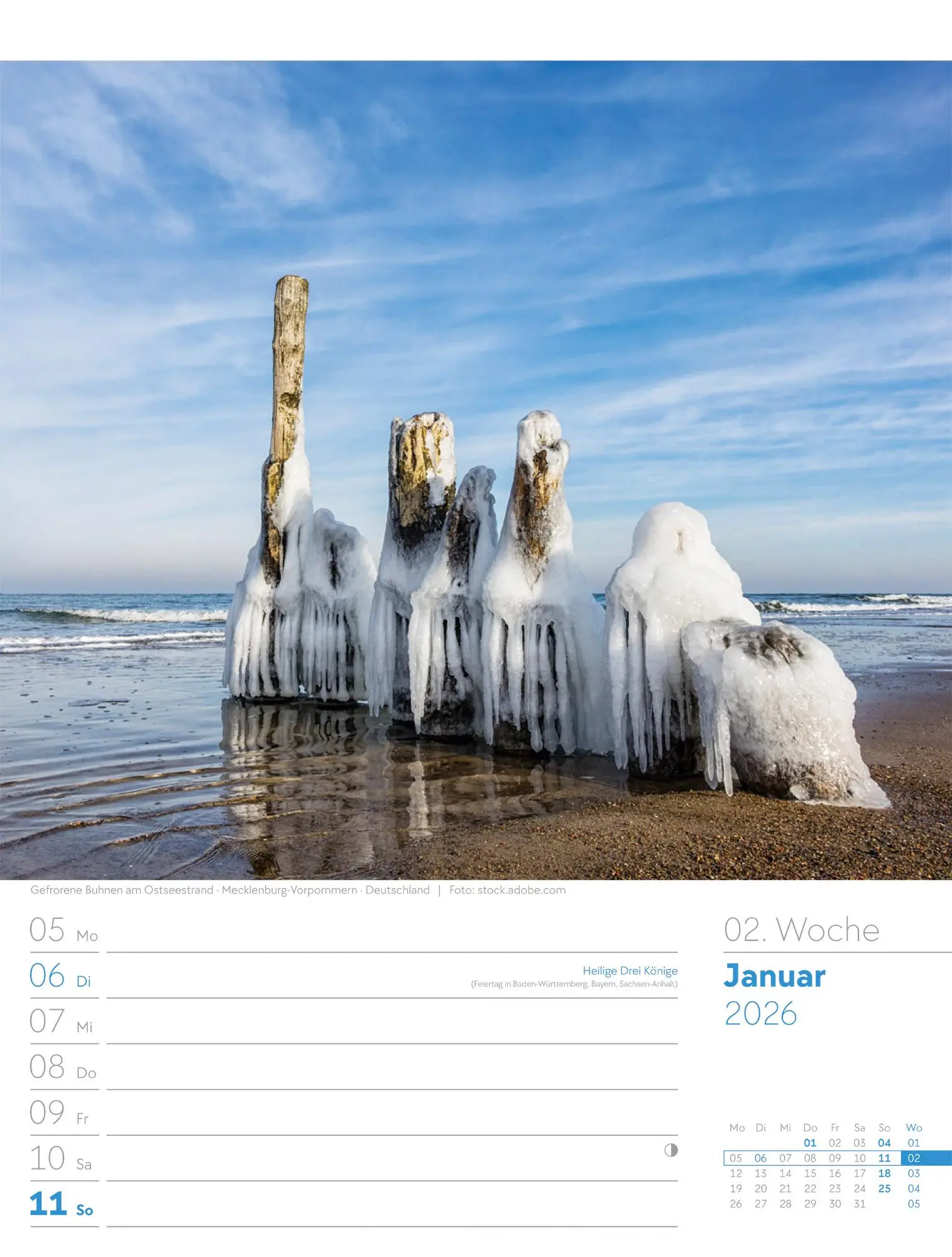 Bild: 9783838436036 | Am Meer - Wochenplaner Kalender 2026 | Ackermann Kunstverlag GmbH