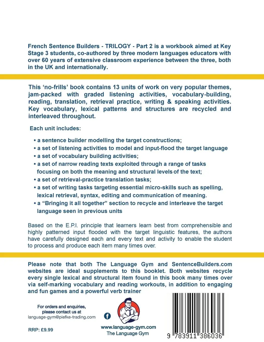 Rückseite: 9783911386036 | French Trilogy 2 Answer Booklet and Transcriptions | Viñales (u. a.)