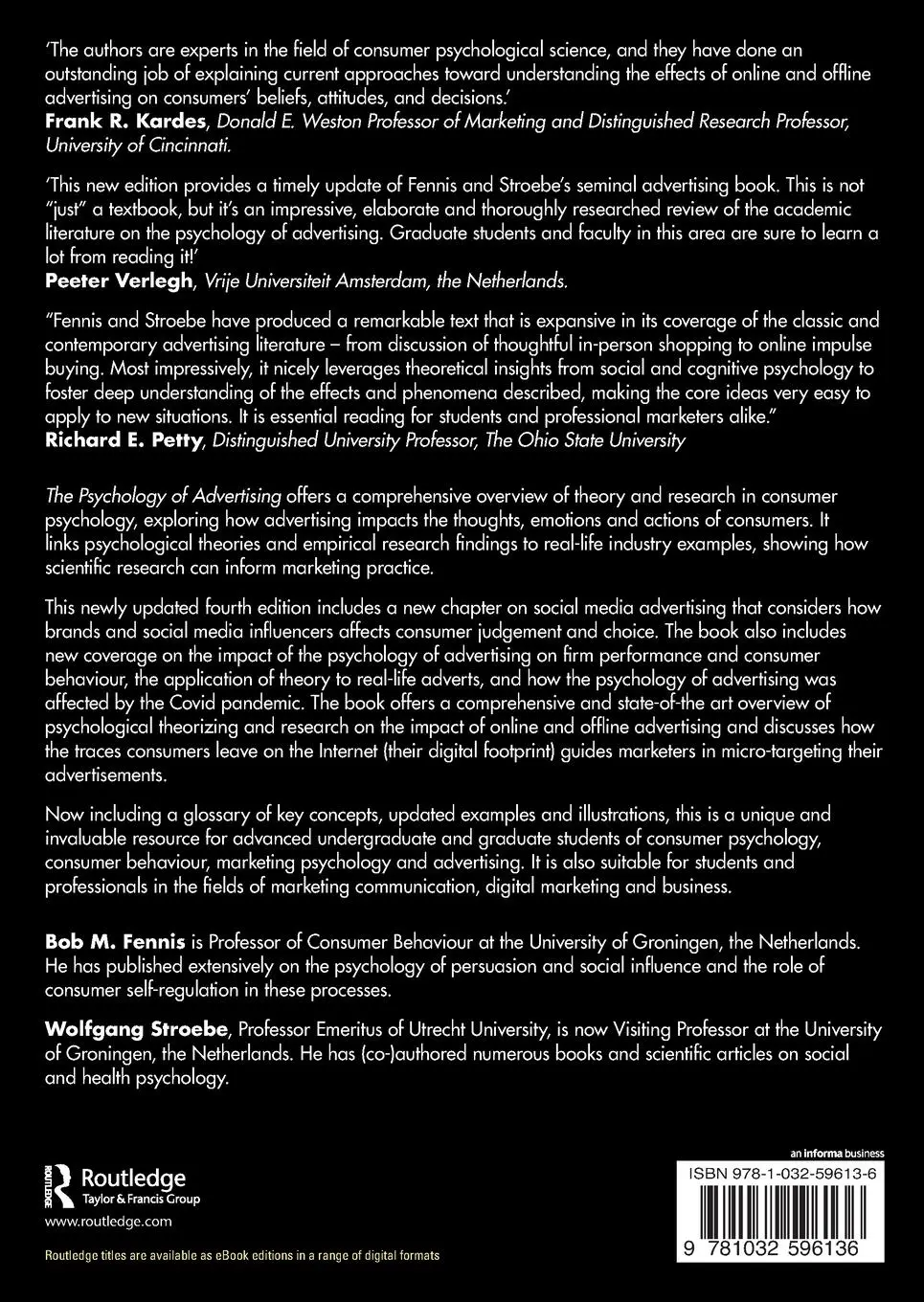 Rückseite: 9781032596136 | The Psychology of Advertising | Bob M. Fennis (u. a.) | Taschenbuch