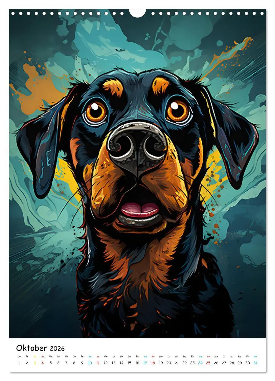 Bild: 9783516296136 | Crazy Dogs Bekannte Hunderassen im Comicstyle (Wandkalender 2026...
