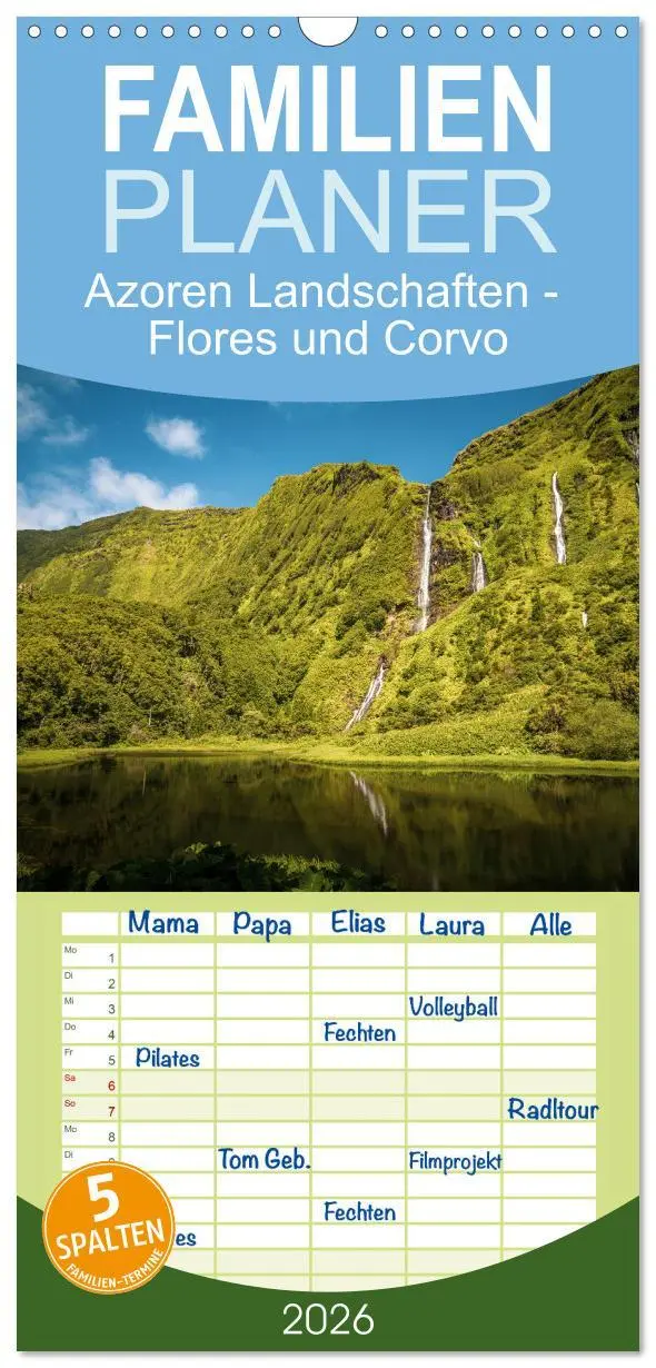 Cover: 9783516506136 | Familienplaner 2026 - Azoren Landschaften - Flores und Corvo mit 5...