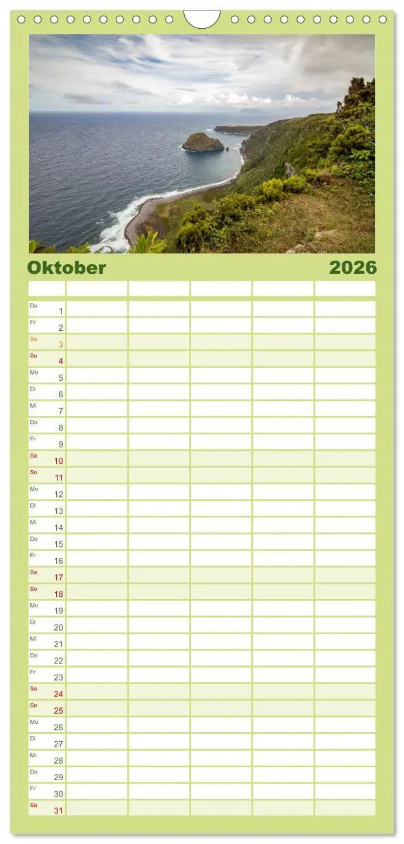 Bild: 9783516506136 | Familienplaner 2026 - Azoren Landschaften - Flores und Corvo mit 5...