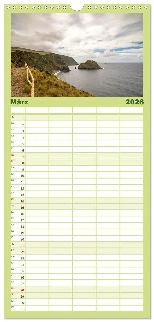 Bild: 9783516506136 | Familienplaner 2026 - Azoren Landschaften - Flores und Corvo mit 5...