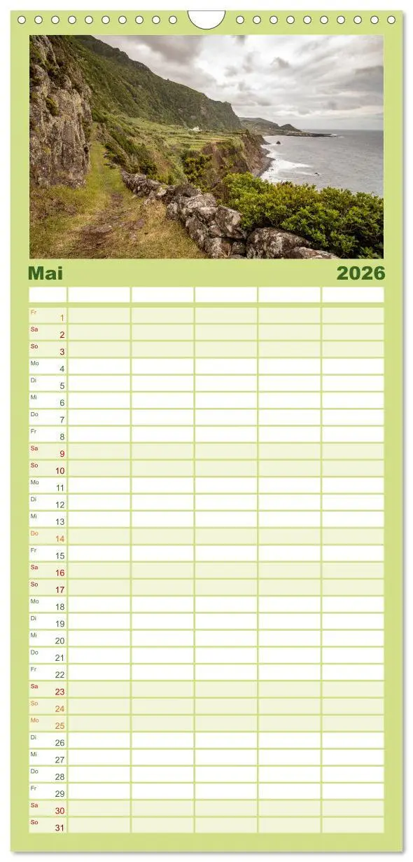 Bild: 9783516506136 | Familienplaner 2026 - Azoren Landschaften - Flores und Corvo mit 5...