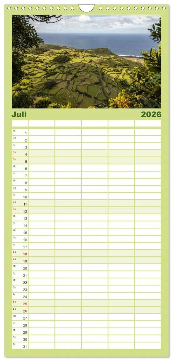 Bild: 9783516506136 | Familienplaner 2026 - Azoren Landschaften - Flores und Corvo mit 5...