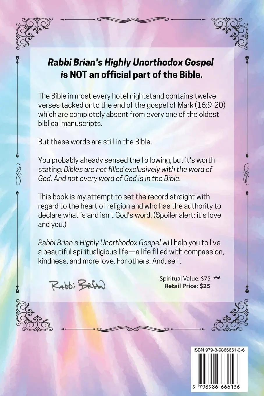 Rückseite: 9798986666136 | Rabbi Brian's Highly Unorthodox Gospel | Rabbi Brian Zachary Mayer