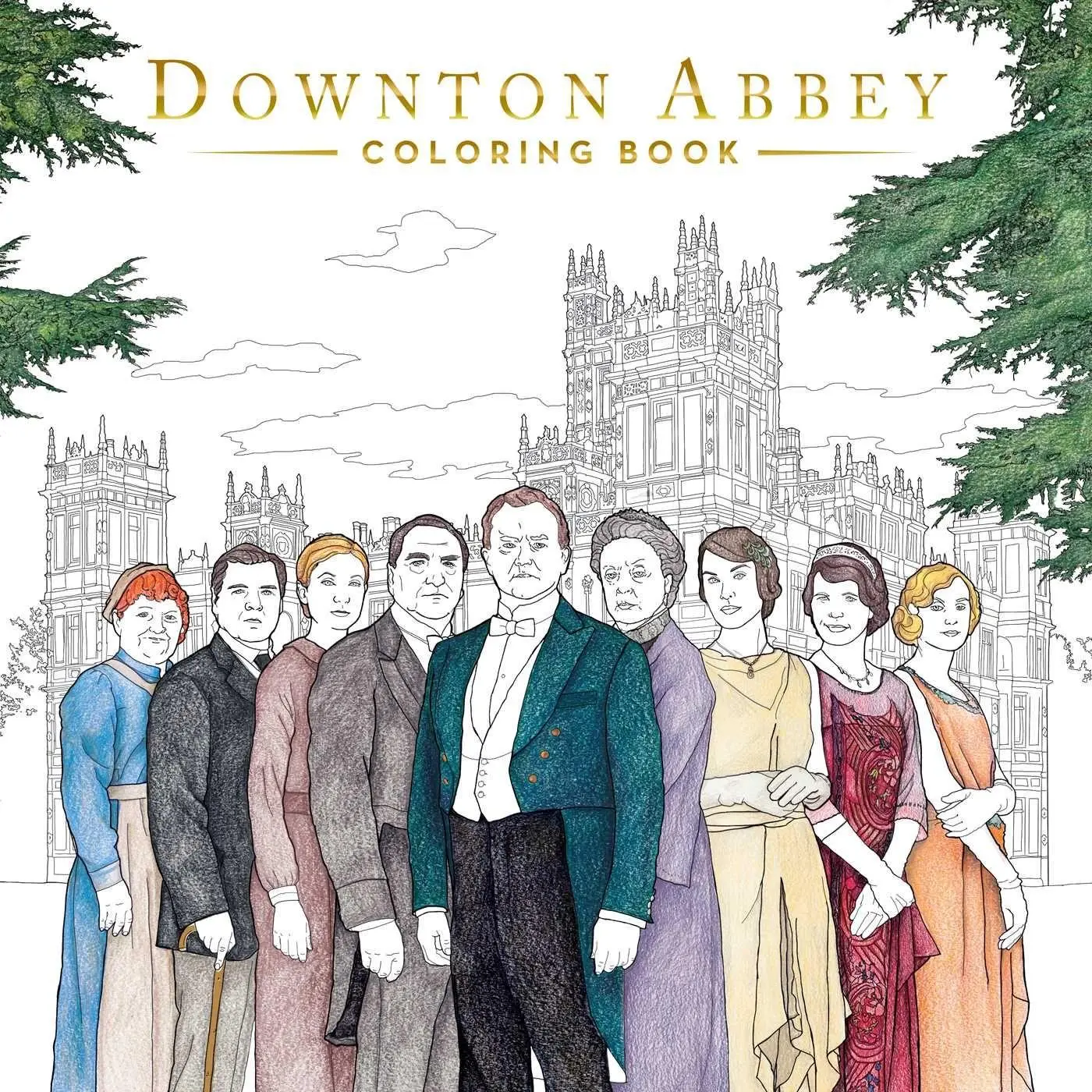 Cover: 9781499806236 | Downton Abbey: The Official Coloring Book (Gold Foil Gift Edition)