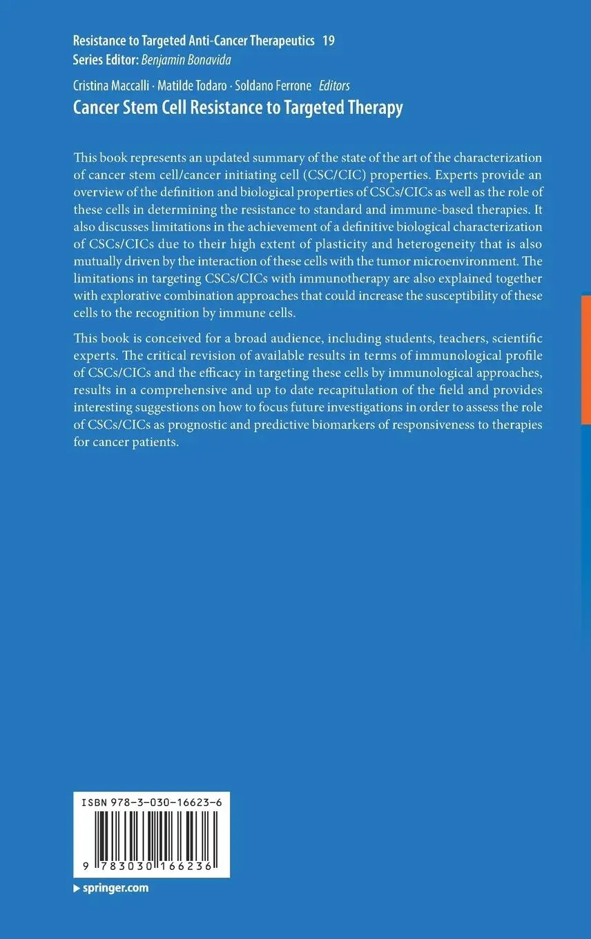 Rückseite: 9783030166236 | Cancer Stem Cell Resistance to Targeted Therapy | Maccalli (u. a.)