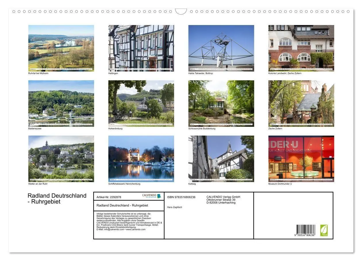 Bild: 9783516806236 | Radland Deutrschland - Ruhrgebiet (Wandkalender 2027 DIN A2 quer),...