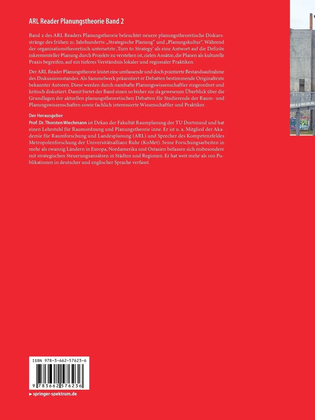 Rückseite: 9783662576236 | ARL Reader Planungstheorie Band 2 | Thorsten Wiechmann | Taschenbuch