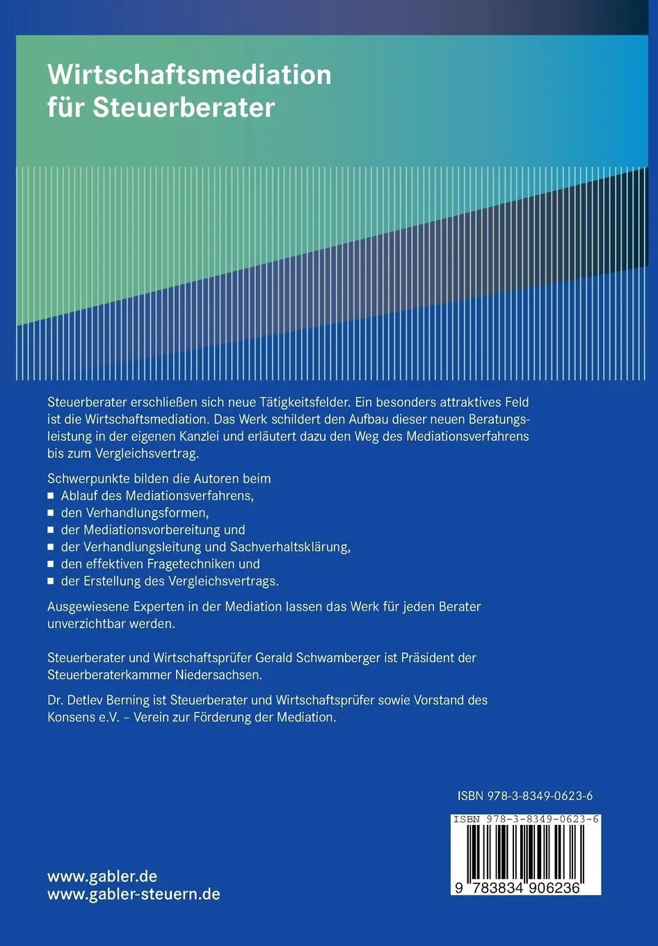 Rückseite: 9783834906236 | Wirtschaftsmediation für Steuerberater | Gerald Schwamberger (u. a.)