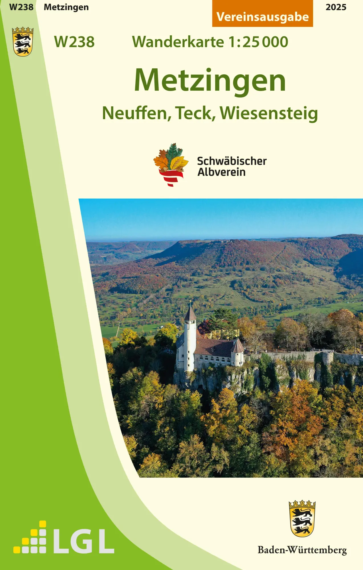Cover: 9783947486236 | W238 Metzingen - Neuffen, Teck, Wiesensteig | Wanderkarte 1:25.000