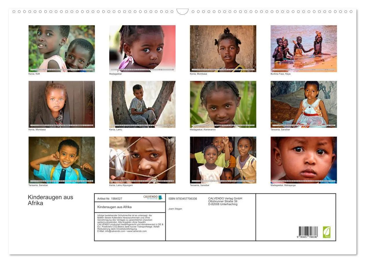 Bild: 9783457706336 | Kinderaugen aus Afrika (Wandkalender 2026 DIN A2 quer), CALVENDO...
