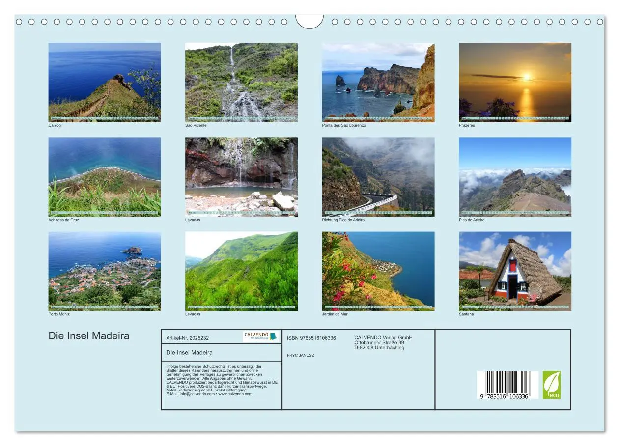 Bild: 9783516106336 | Die Insel Madeira (Wandkalender 2026 DIN A3 quer), CALVENDO...