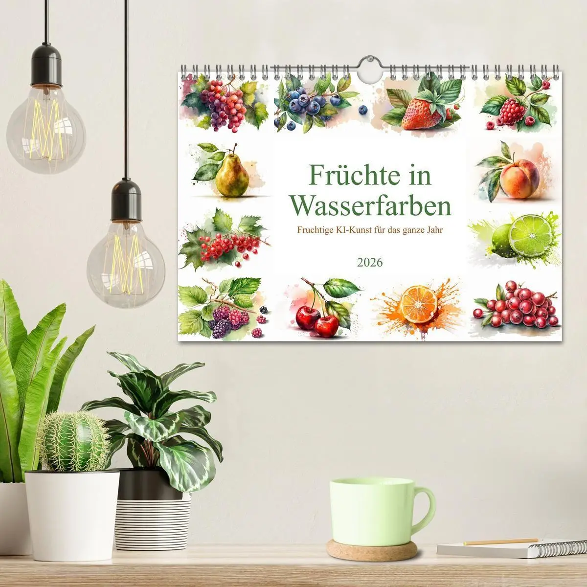 Bild: 9783516726336 | Früchte in Wasserfarben - Fruchtige KI-Kunst für das ganze Jahr...