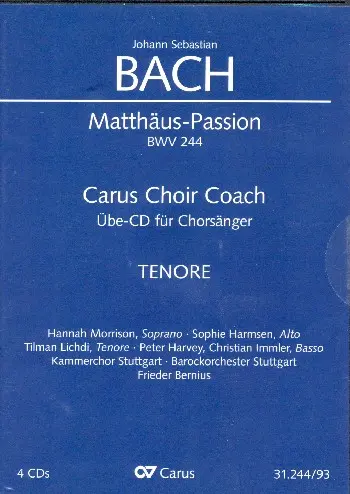 Cover: 4009350736436 | Matthäus-Passion BWB244 - Chorstimme Tenor 4 Playalong-CD's | Bach