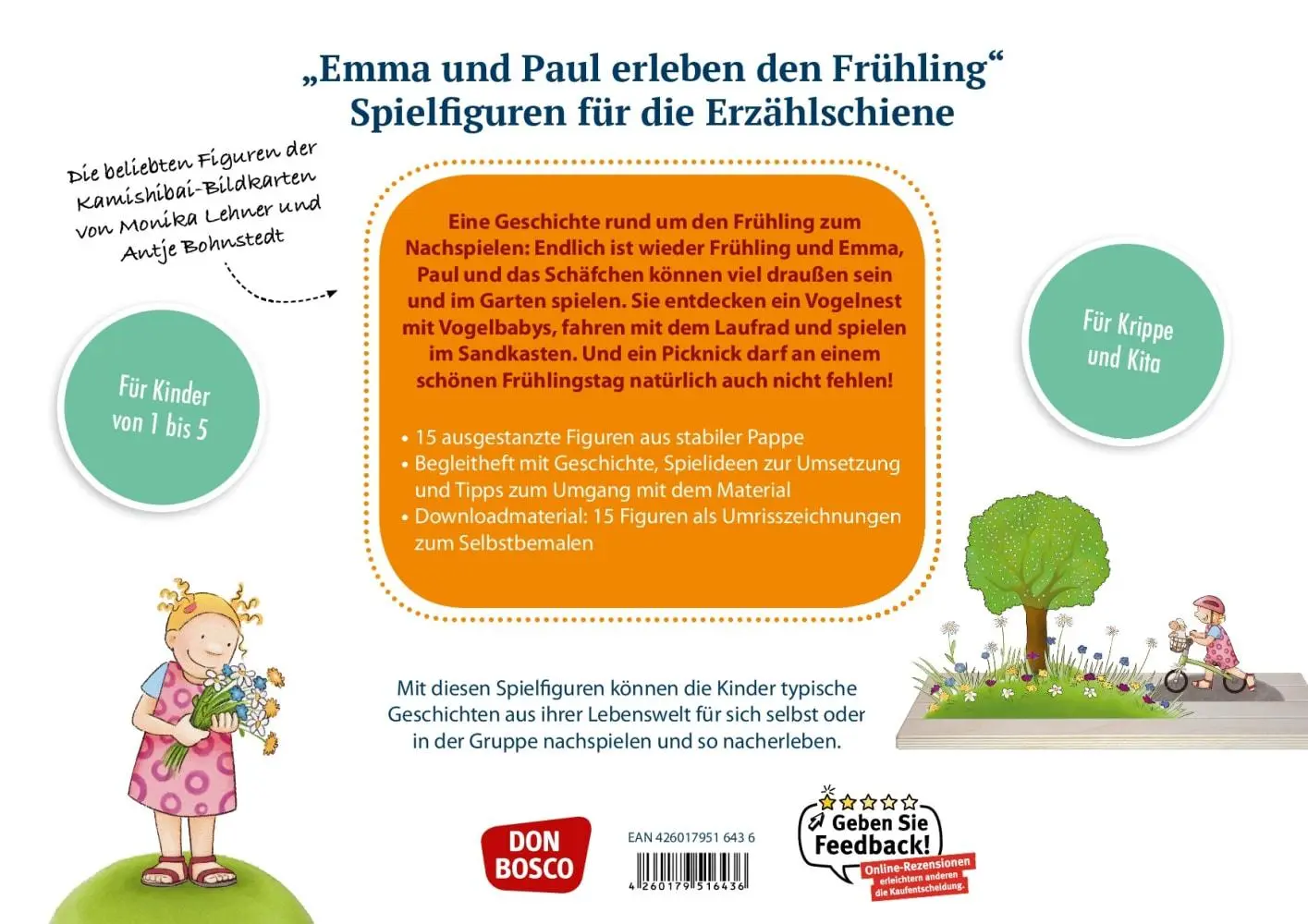 Bild: 4260179516436 | Emma und Paul erleben den Frühling. Erzählschienen-Figurenset | Lehner
