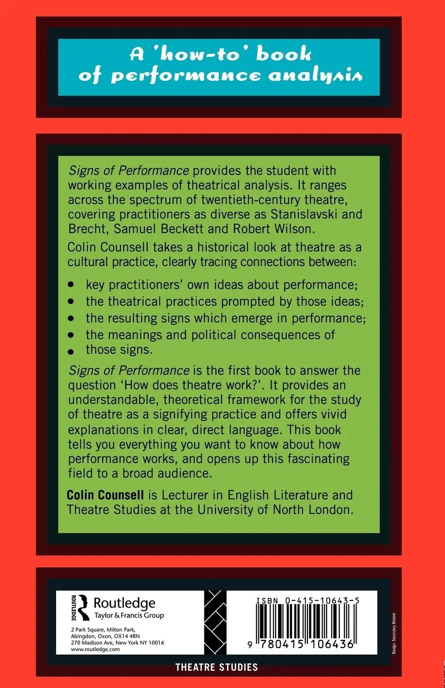 Rückseite: 9780415106436 | Signs of Performance | An Introduction to Twentieth-Century Theatre