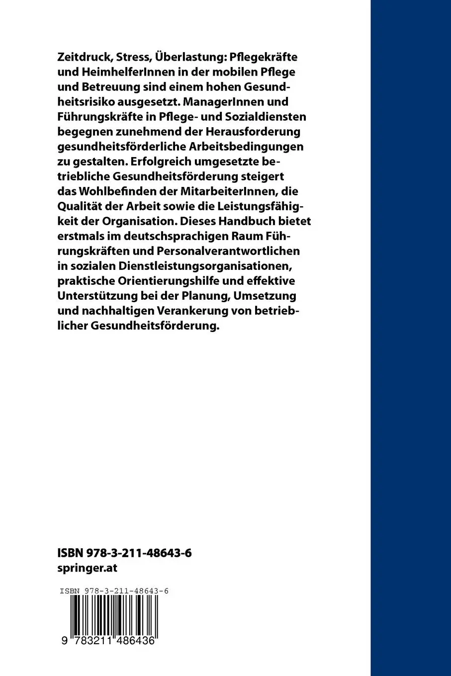 Rückseite: 9783211486436 | Betriebliche Gesundheitsförderung erfolgreich umsetzen | Taschenbuch