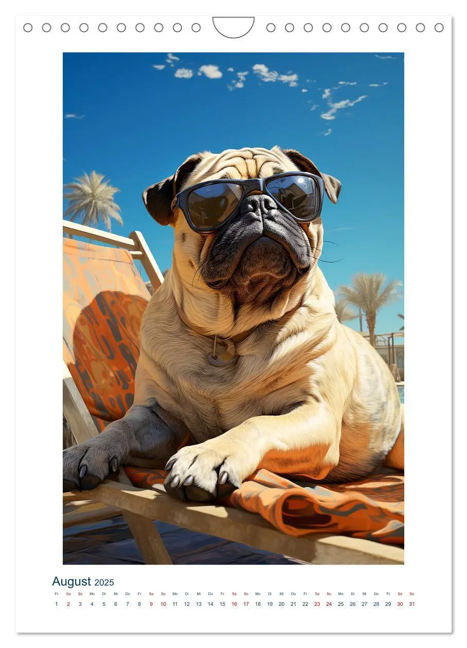 Bild: 9783435846436 | Der kleine Mops (Wandkalender 2025 DIN A4 hoch), CALVENDO...
