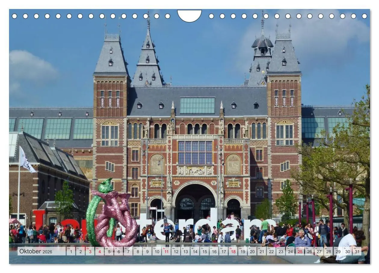 Bild: 9783516196436 | Amsterdam (Wandkalender 2026 DIN A4 quer), CALVENDO Monatskalender