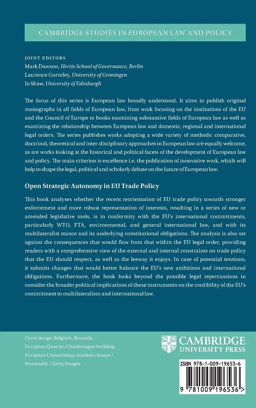 Rückseite: 9781009196536 | Open Strategic Autonomy in EU Trade Policy | Wolfgang Weiß (u. a.)