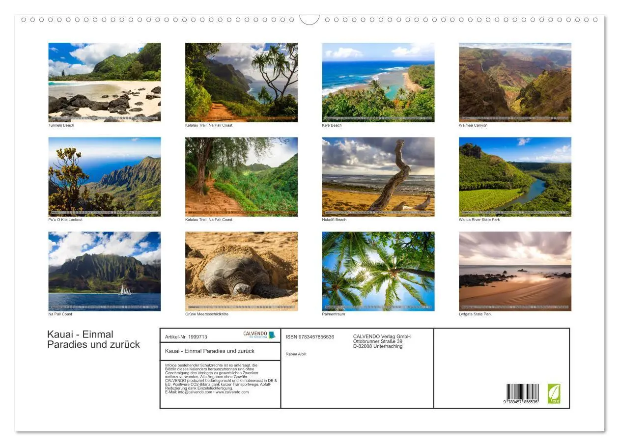 Bild: 9783457856536 | Kauai - Einmal Paradies und zurück (Wandkalender 2026 DIN A2 quer),...