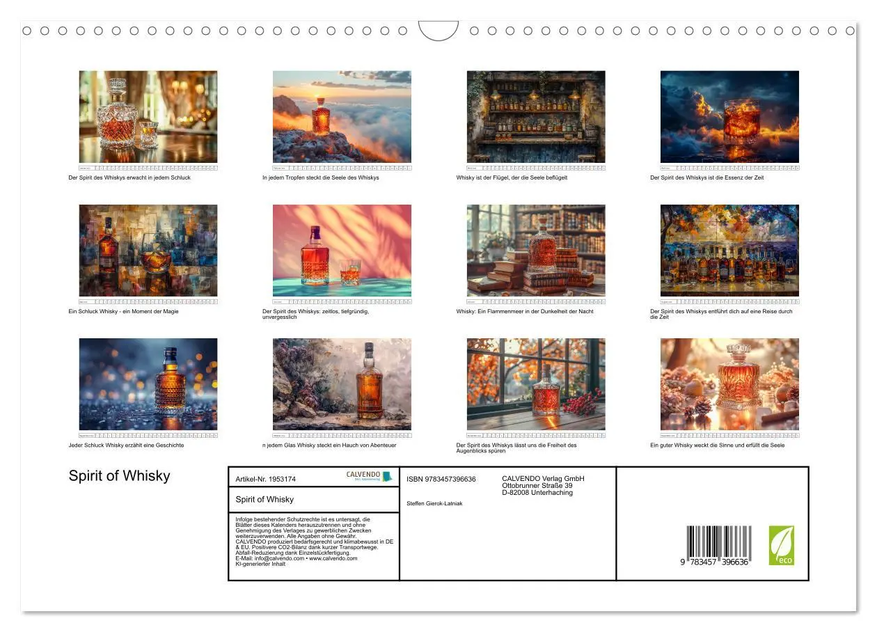Bild: 9783457396636 | Spirit of Whisky (Wandkalender 2026 DIN A3 quer), CALVENDO...