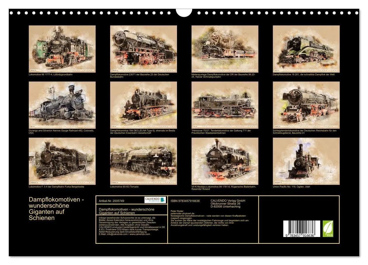 Bild: 9783457916636 | Dampflokomotiven - wunderschöne Giganten auf Schienen (Wandkalender...