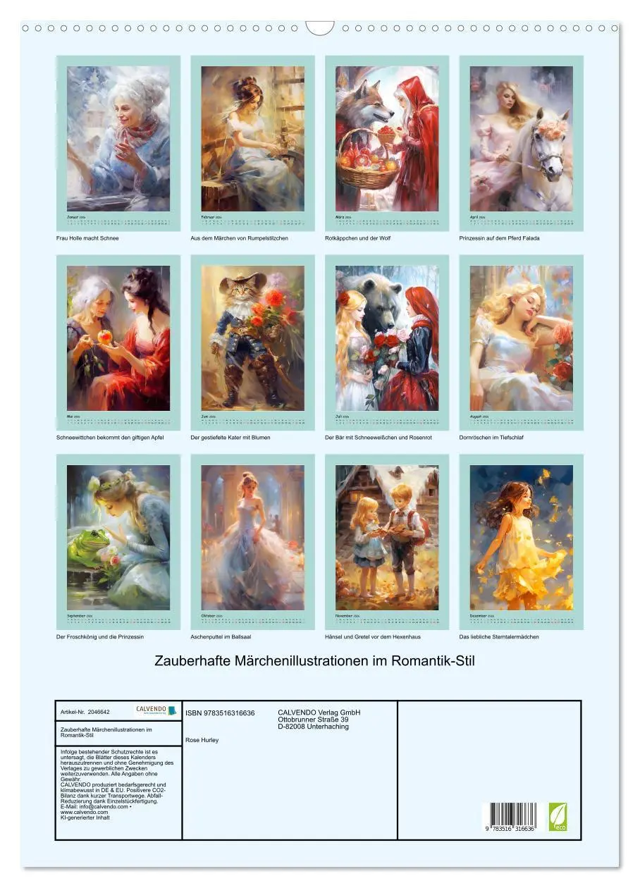 Bild: 9783516316636 | Zauberhafte Märchenillustrationen im Romantik-Stil (Wandkalender...