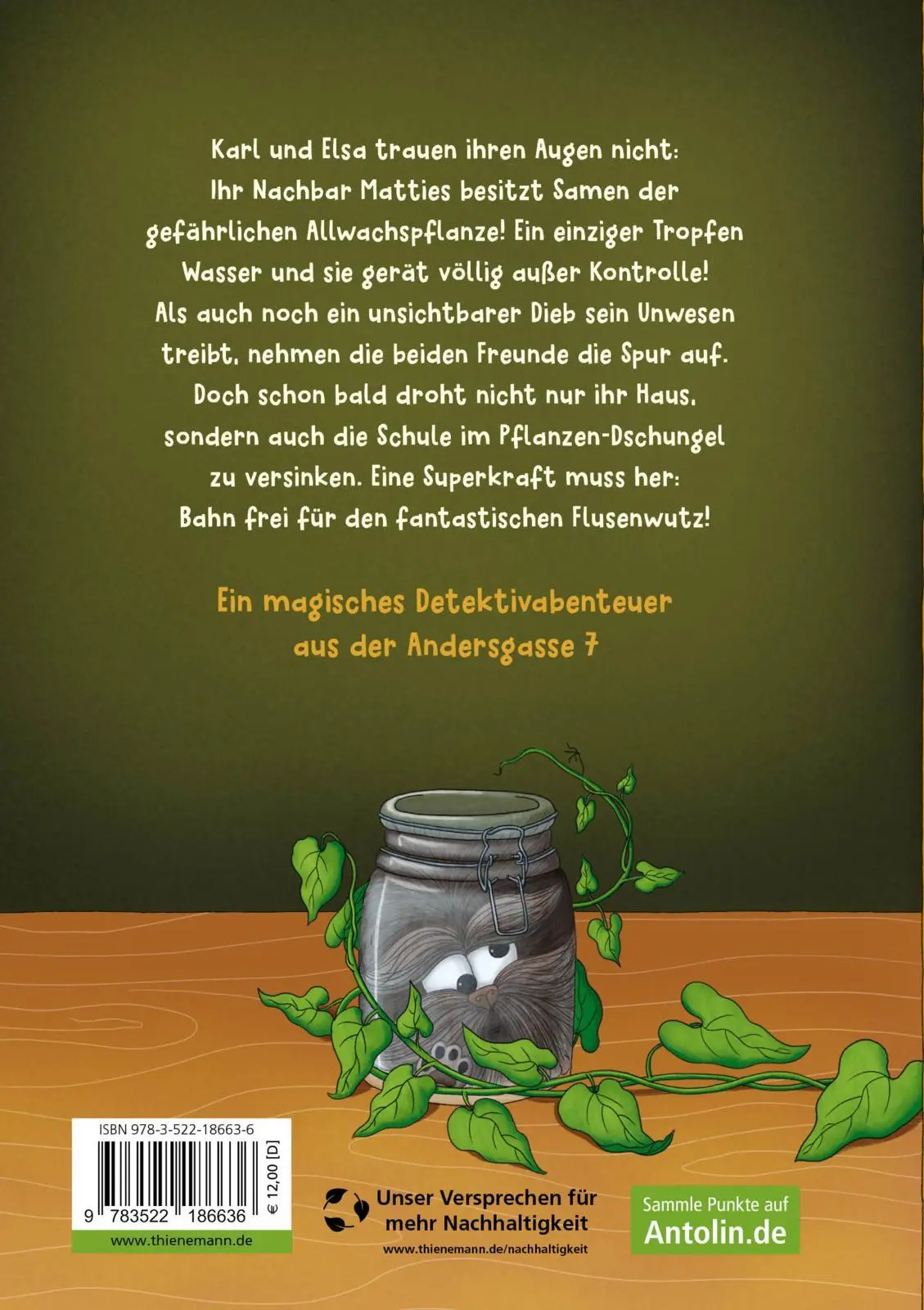 Rückseite: 9783522186636 | Andersgasse 7 1: Ein Fall für den fantastischen Flusenwutz | Schreiber