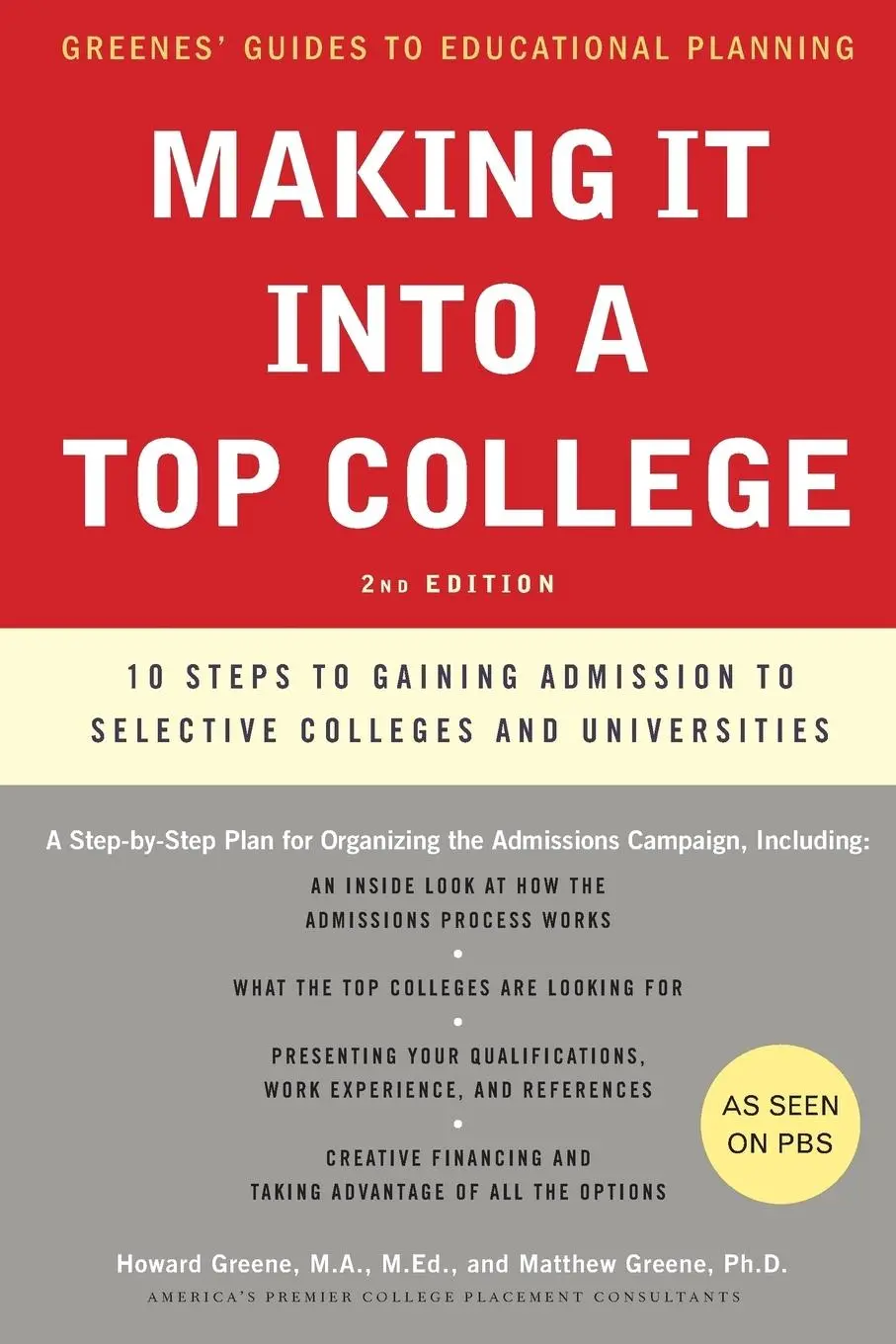 Cover: 9780061726736 | Making It Into a Top College, 2nd Edition | Howard Greene (u. a.)