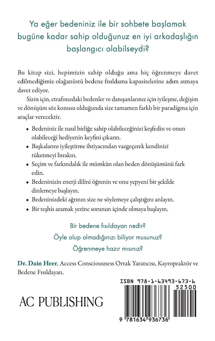 Rückseite: 9781634936736 | Beden F¿s¿lt¿s¿ (Turkish) | Dain Heer | Taschenbuch | Türkisch | 2024
