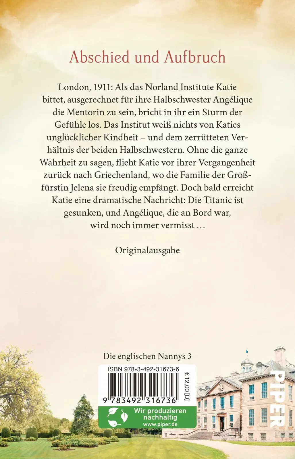 Rückseite: 9783492316736 | Die Norland Nannys - Katie und der Traum von Freiheit | Ella Perkins