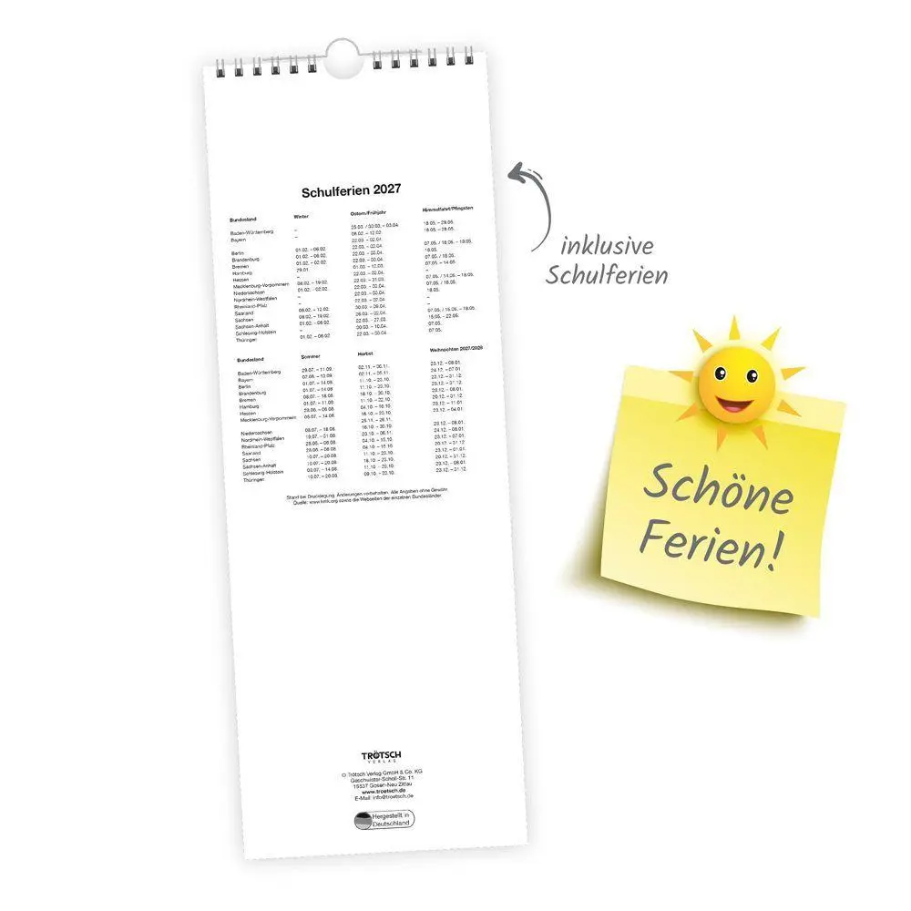 Bild: 9783988026736 | TRÖTSCH - Maxi-Streifenkalender Zeit für mich 2027 | Wandkalender | KG