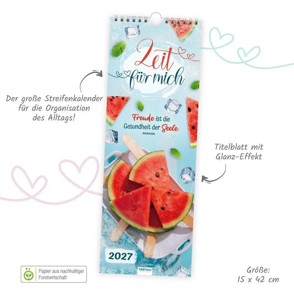 Bild: 9783988026736 | TRÖTSCH - Maxi-Streifenkalender Zeit für mich 2027 | Wandkalender | KG