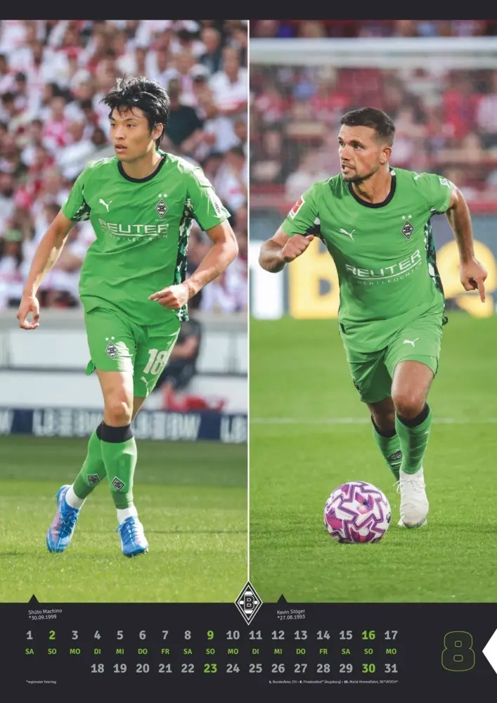 Bild: 4069095006836 | Borussia Mönchengladbach 2026 - Fußball-Kalender - Wand-Kalender -...