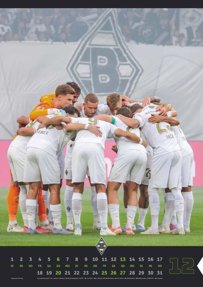 Bild: 4069095006836 | Borussia Mönchengladbach 2026 - Fußball-Kalender - Wand-Kalender -...
