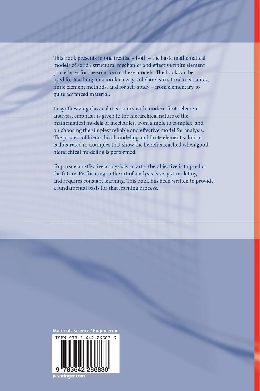 Rückseite: 9783642266836 | The Mechanics of Solids and Structures - Hierarchical Modeling and...