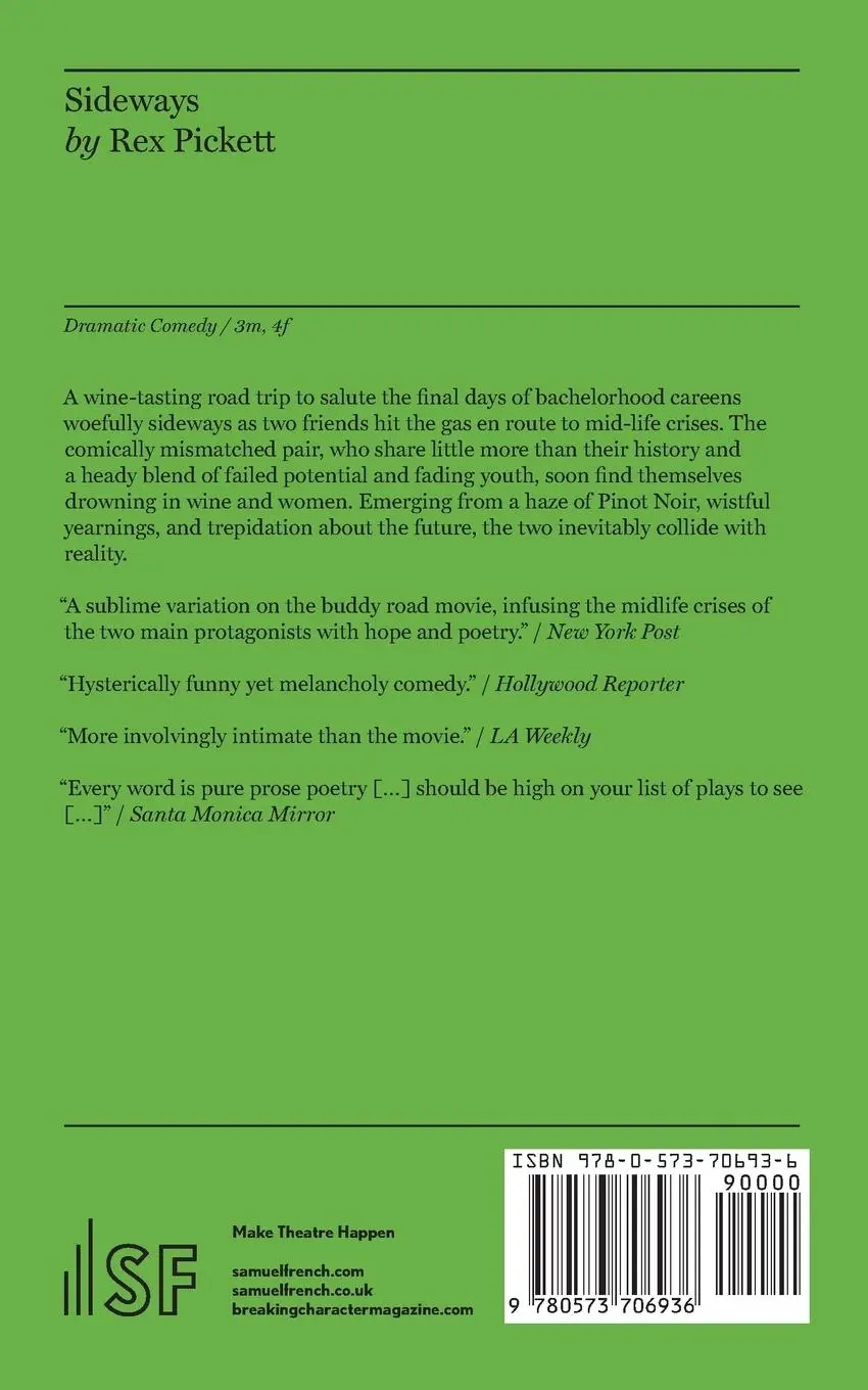 Rückseite: 9780573706936 | Sideways | Rex Pickett | Taschenbuch | Englisch | 2018