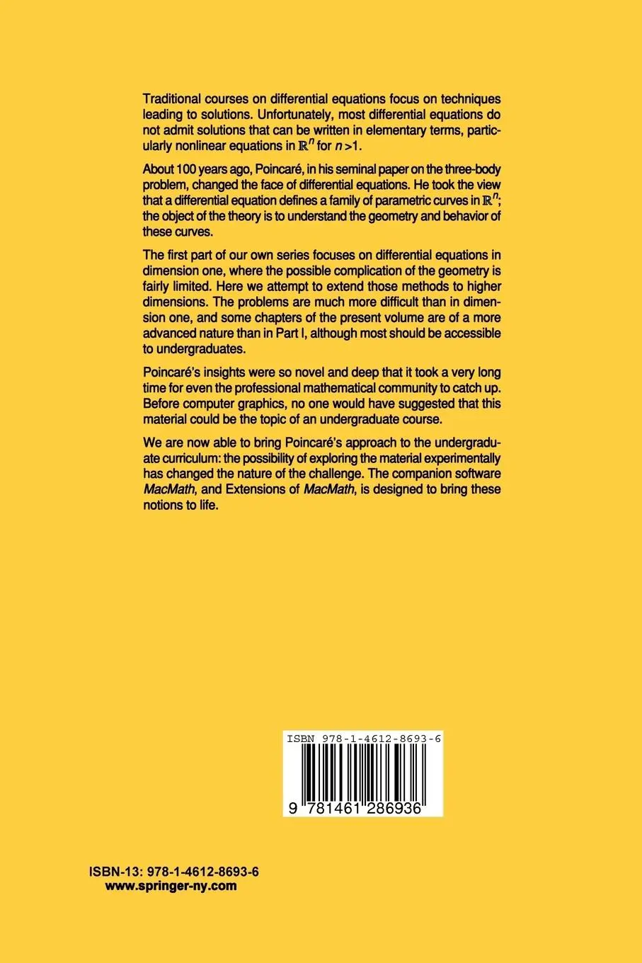 Rückseite: 9781461286936 | Differential Equations: A Dynamical Systems Approach | Hubbard (u. a.)