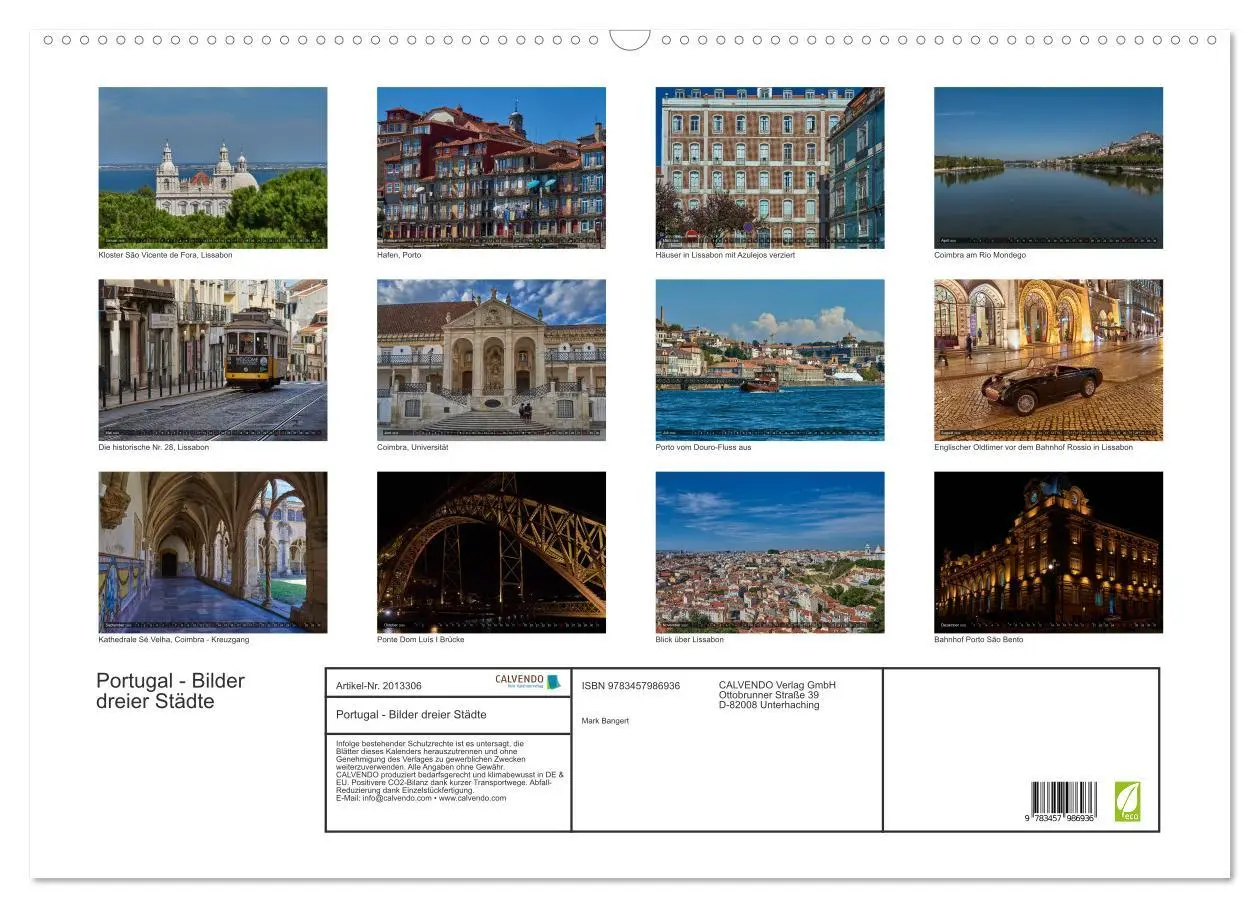 Bild: 9783457986936 | Portugal - Bilder dreier Städte (Wandkalender 2026 DIN A2 quer),...