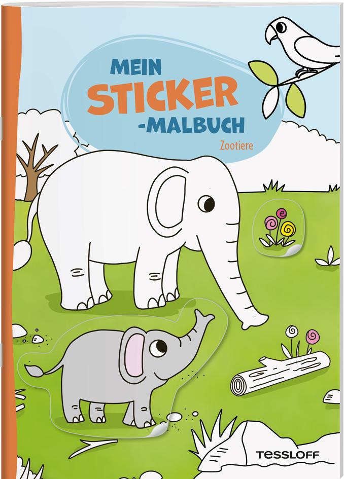 Cover: 9783788646936 | Mein Sticker-Malbuch. Zootiere | Mit 35 passgenauen Stickern | 32 S.